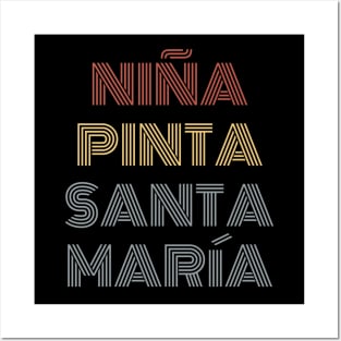 "Niña & Pinta & Santa Maria" Columbus Ships Posters and Art